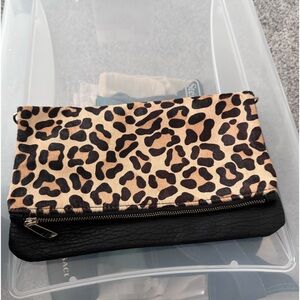 Animal Print Pony Hair Clutch/Handbag